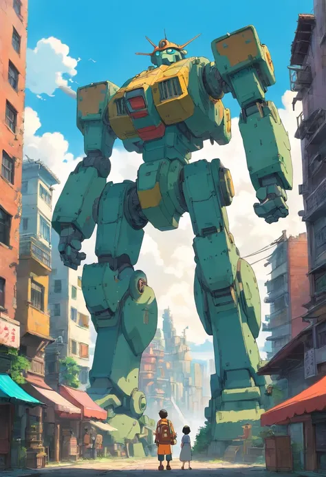 A huge mech towered over a city that had been reduced to ruins, and there was no one standing there but him