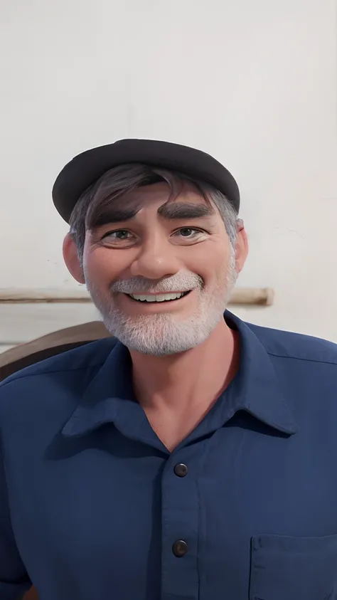 A man in a cowboy hat with black beard in Disney Pixar style, alta qualidade melhor qualidade