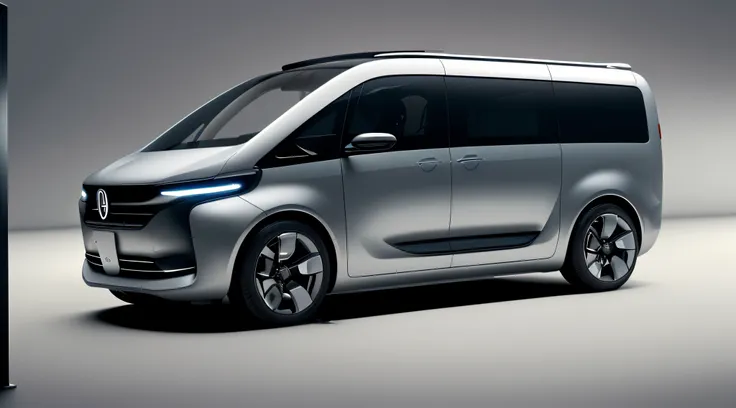 A van carrying a city car，sense of science and technology，Minimalist industrial design，concept design，Concept car，The body remains the same，super-fine，k hd