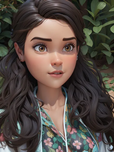 Uma garota bronzeada, estilo Disney pixar, Alta qualidade, melhor qualidade