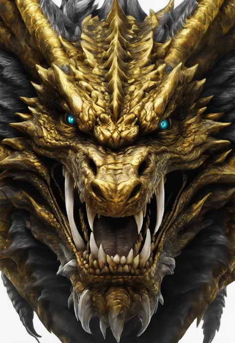 Black Golden Yellow Dragon Head, heaven