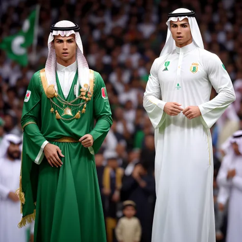 Cristiano Ronaldo wearing Saudi Arabia traditional outfit