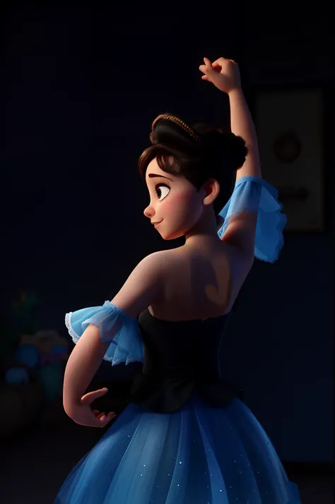 Uma menina branca bailarina com coroa estilo disney pixar alta qualidade