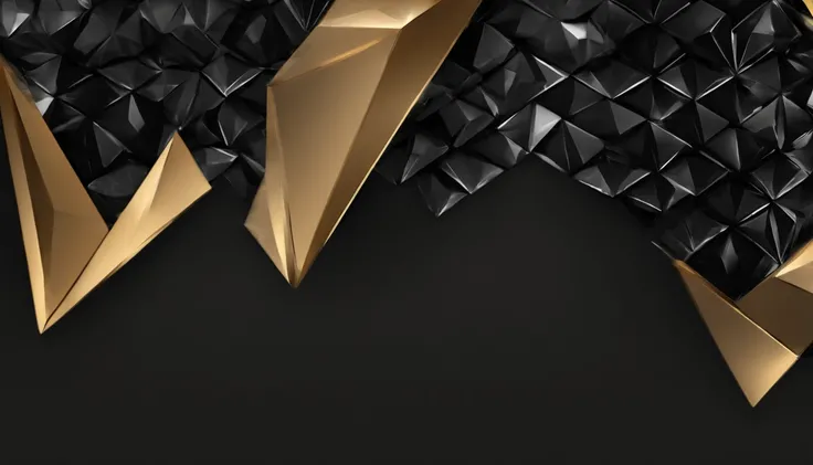 Black wallpaper with glittery 3d triangles, all in black color just putting depth or brightness on the triangle shapes