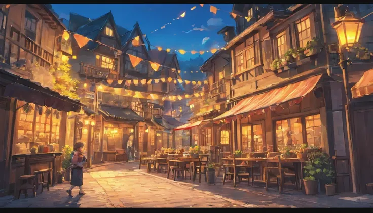 Create an image of the small town where Jack lived, with his home and garage. image size is 16:9