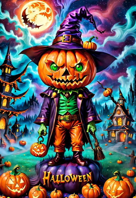 (tmasterpiece),（ultra - detailed: 1.3），best qualtiy，（glittery: 1.2），（fantasy halloween world: 1.4），(van gogh-style halloween: 1....