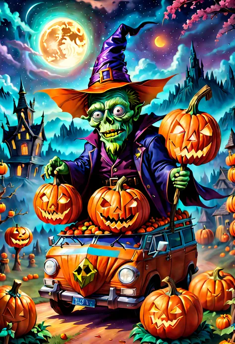 (tmasterpiece),（ultra - detailed: 1.3），best qualtiy，（glittery: 1.2），（fantasy halloween world: 1.4），(van gogh-style halloween: 1....