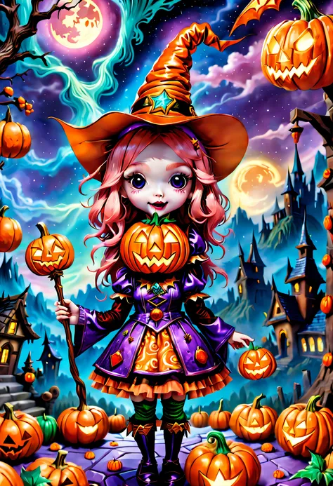 (tmasterpiece),（ultra - detailed: 1.3），best qualtiy，（glittery: 1.2），（fantasy halloween world: 1.4），(van gogh-style halloween: 1....