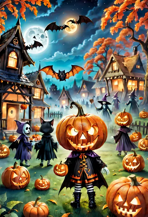 When you think of Halloween，What comes to your mind？Maybe black and orange ornaments，Scary ghosts and jack-o-lanterns，And endless sweets。sada，Lets imagine a Halloween scene full of joyful atmosphere。 You walk into a big lawn，Its full of jack-o-lanterns，The...