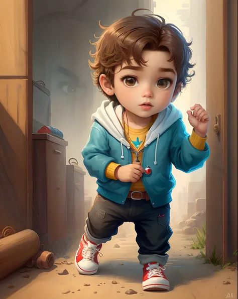 Um menino estilo Disney Pixar alta qualidade