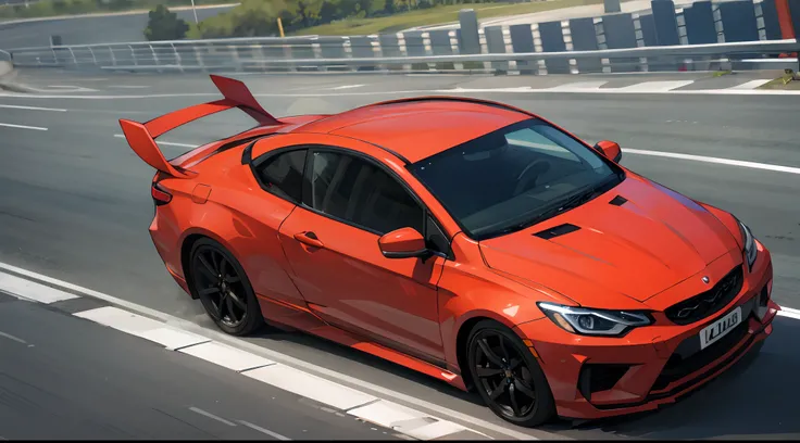 Beautiful car driving on the road