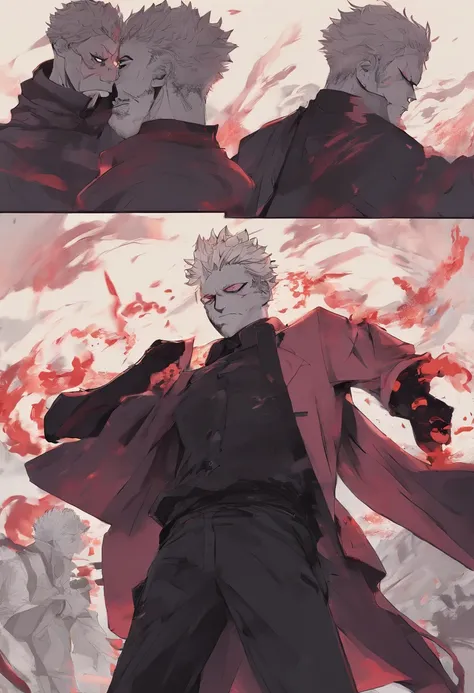 Make the Toji Fushiguro (jujutsu kaisen) com as roupas do akaza (demon slayer)