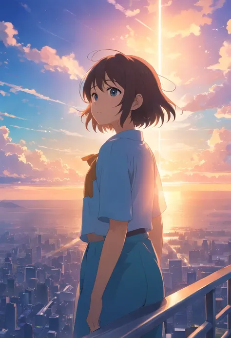 tmasterpiece，best qualtiy，cinematic Film still from，5girl，Cloud Girl，Floating in the sky，closeup cleavage，brightly，cheerfulness，Warm and soft lighting，the sunset，（spark of light：0.7）