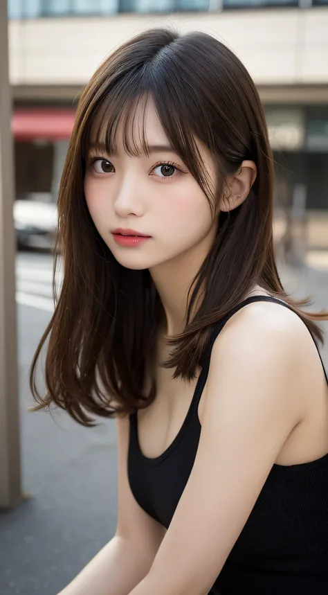 finely detail, hight resolution, hightquality、Perfect dynamic composition, Beautiful detailed eyes, Medium Hair, small tits、Natural Color Lip,Kamimei、Shibuya、20 years girl、1 persons、Transparent skin、Glowing hair、masutepiece, Best Quality, Illustration, Ult...