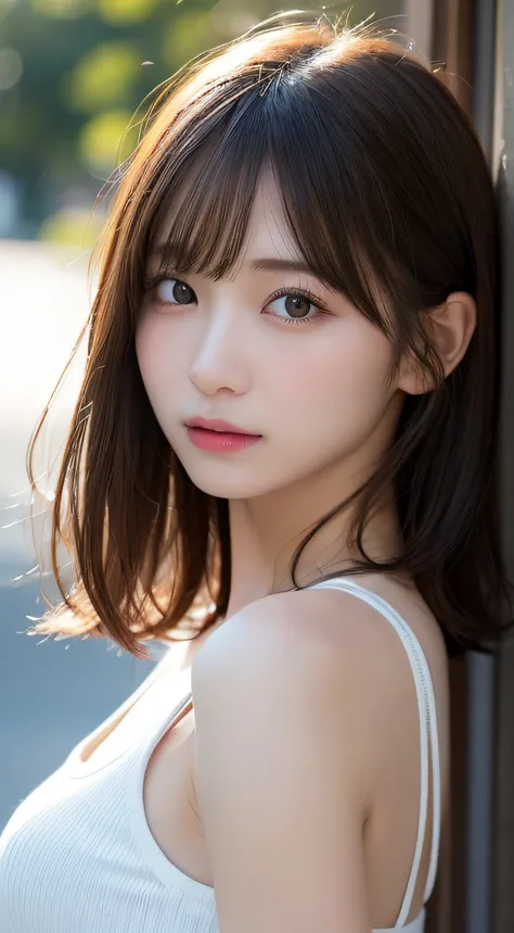 finely detail, hight resolution, hightquality、Perfect dynamic composition, Beautiful detailed eyes, Medium Hair, small tits、Natural Color Lip,Kamimei、Shibuya、20 years girl、1 persons、Transparent skin、Glowing hair、masutepiece, Best Quality, Illustration, Ult...