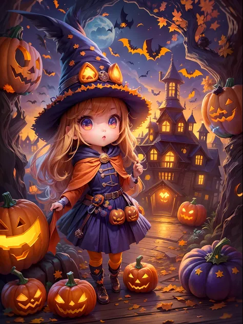 (tmasterpiece),（ultra - detailed：1.3），best qualtiy，（glittery:1.2），（fantasy halloween world:1.4），(van gogh-style halloween: 1.5),...