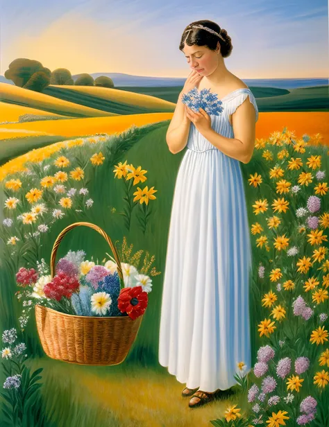 Deianeira, the wife of Hercules, is standing in a meadow, holding a basket of flowers. She is crying because she has just learned that Hercules has died. She is heartbroken and devastated. She loved Hercules deeply, and she cannot imagine her life without ...