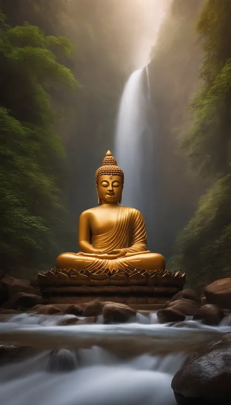 (The quasi-Buddha is one with the mountain),huge big breasts,Leshan Buddha,Being with nature,surrealism, high detailing, hyperphotorealism, stereograms, Cinematic lighting, God Light, hyper HD, masutepiece, Textured skin, Best Quality, hight resolution