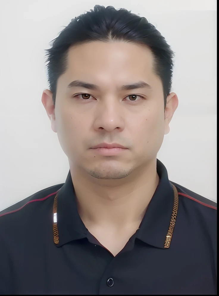 A man in a black shirt looking at the camera, (studio lighting), (best quality, highres), (realistic), (vivid colors), (portraits), (slight color grading), (soft natural light), (bokeh), (fine details), (expressive eyes), (sharp focus), (subtle shadows), (...