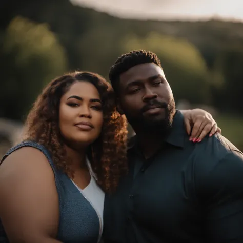 plus size melanin woman with boyfriend.