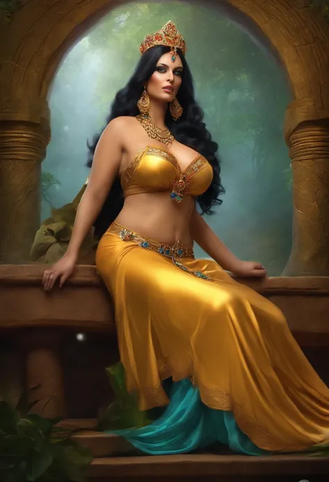 Gryzna, Goddess of Envy  ( huge-breasted, heavy breasts, Curve, Wet silk)