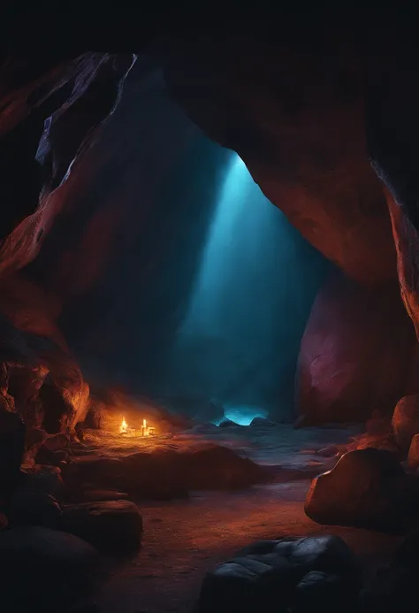 Illustration of a dark cave