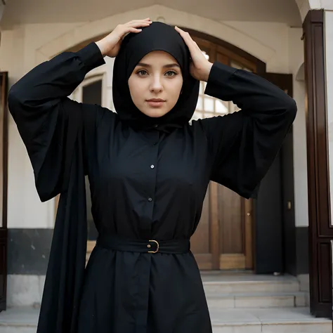 Beautifull Bosnia girl wear abaya and hijab