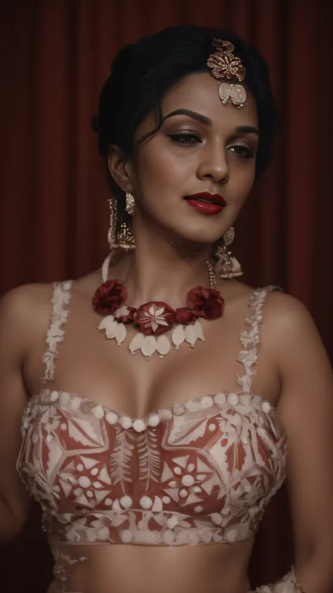 (editorial photograph of a young Indian women in red lips), karla ortiz, (highly detailed face:1.4) (smile:0.7) (backround 5 star hotel , moody, private study:1.3) POV, by lee jeffries, nikon d850, film stock photograph ,4 kodak portra 400 ,camera f1.6 len...