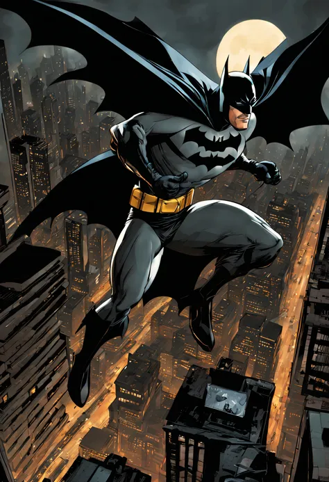 batman, bat signal, action scenes, dynamic poses, dark and gritty atmosphere, gotham city, batman's cowl and cape, detailed musc...