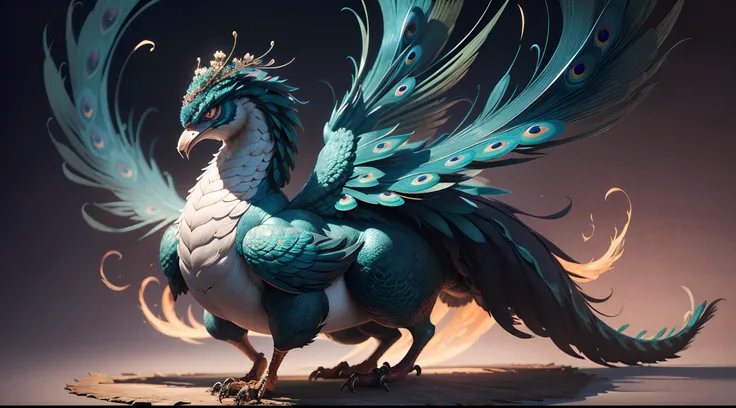 peacock，chinesedragon，big peacock，fatness，the body is hugely fat，feathers like chinese phoenixes，peacock wings，it has countless ...