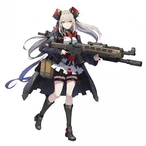 Anime girl with gun and hat, m4 sopmod ii girls frontline, from girls frontline, girls frontline style, Fine details. Girl Front, A scene from the《azur lane》videogame, azur lane style, Girls Frontline CG, anime machine gun fire, render of april, Girl Front...