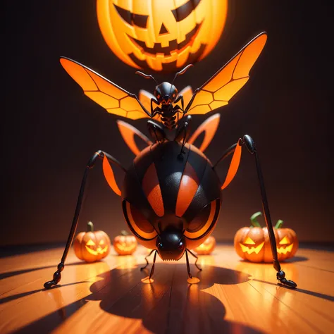 Halloween Ant，Center element，（master-piece，bestquality：1.2），Best Lights，best shadows，Show background, stylized 3d render