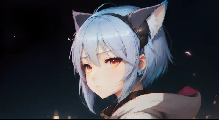 anime girl with blue hair and ears with a cat ears, 2 d anime style, ayanami, 2 d anime, anime moe artstyle, by Shitao, rem rezero, anime style 4 k, 2 d art, 2d art, profile of anime girl, from arknights, by Puru, no type, by Kamagurka, rin