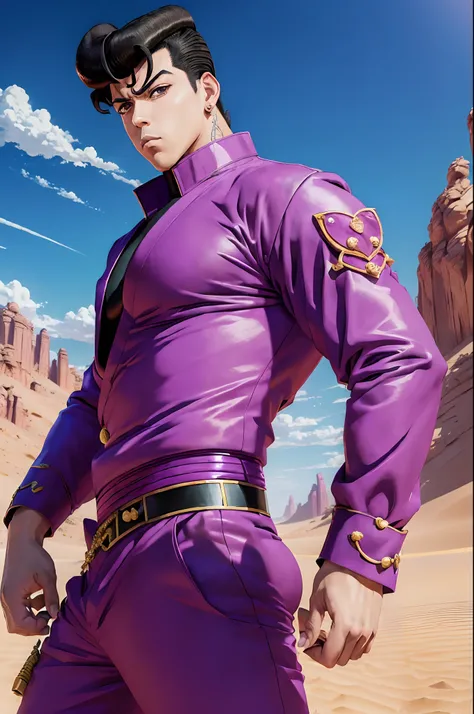 (((master piece))), (((8k resolution))), ((josuke higashikata)), anime , sharp focus, pose, desert