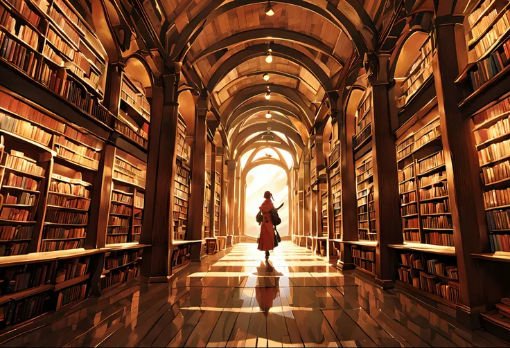 a picture taken from the inside of a magic infinite endless exotic library, giant library background, endless books, anime background art, dusty library, books cave, background = library, alchemist library background, library of babel, books all over the p...