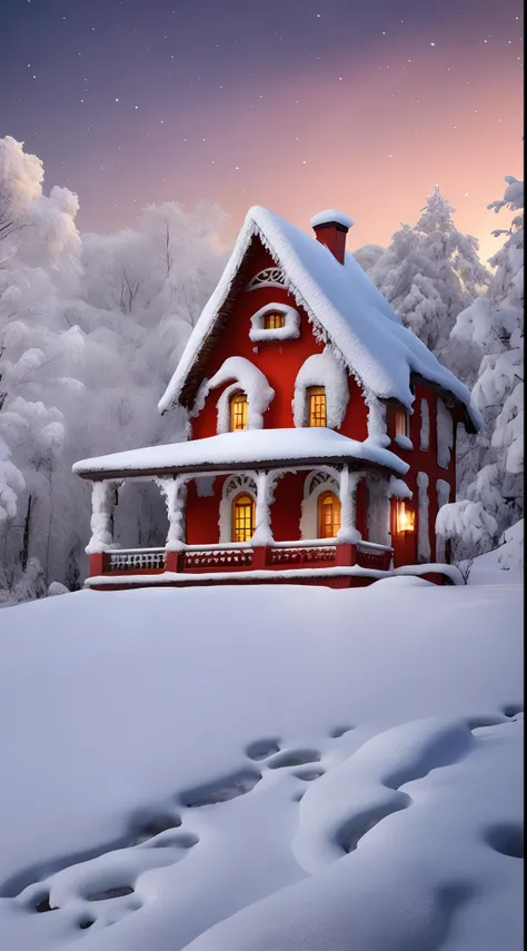 Snowy house with lots of snow on the roof and lots of trees, inverno nevado, coberto de neve, winter wonderland, cena de inverno nevado, casa bonita, Neve de inverno, Papel de parede aconchegante, inverno na neve, fantasia de cena de inverno, Winter scenar...