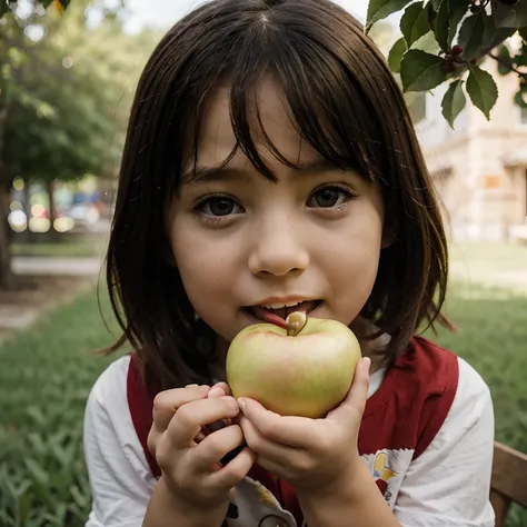 Child eating apple