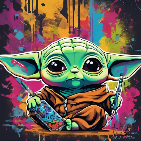 Baby Yoda , mignon, personnage en entier ,