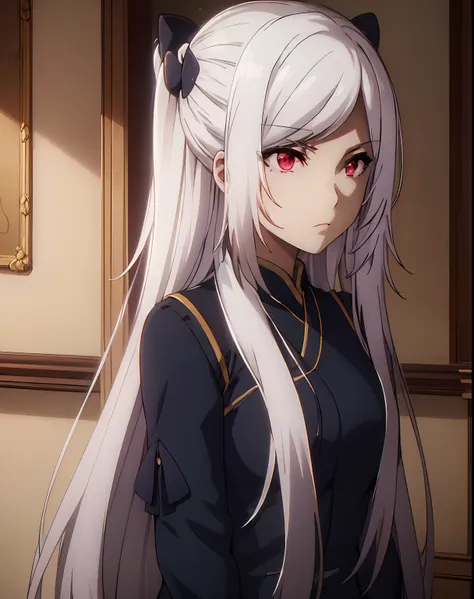 (masterpiece, top quality, best quality, official art, beautiful and aesthetic:1.2), 1 girl,white hair,red eyes