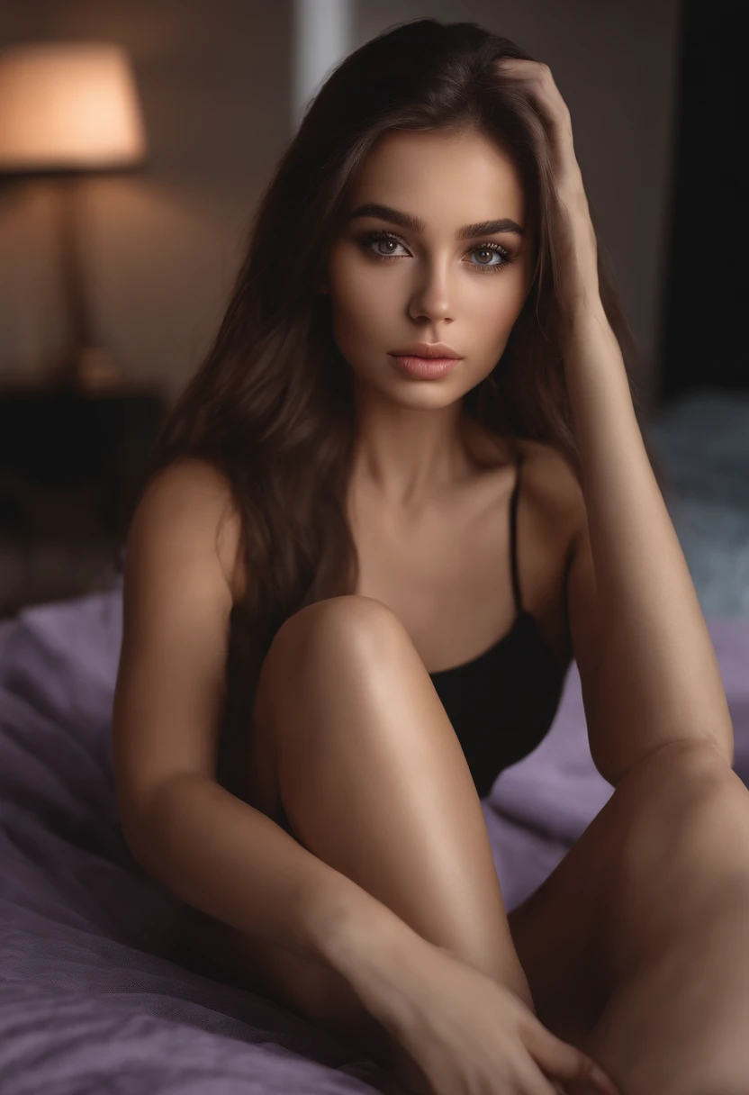 arafed woman fully , sexy girl with brown eyes, ultra realistic, meticulously detailed, portrait sophie mudd, brown hair and large eyes, selfie of a young woman, dubai eyes, violet myers, without makeup, natural makeup, looking directly at the camera, face...