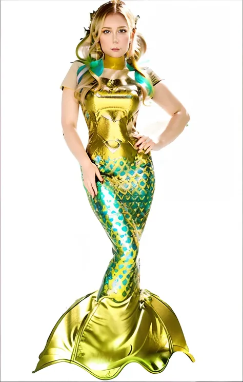 woman in mermaid costume posing for photo, kristen bell as a mermaid, mermaid body, ariana grande as a mermaid, mermaid tail, em...