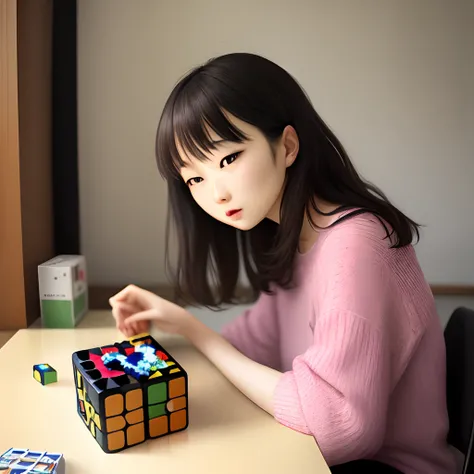 Rubiks Cube、woman