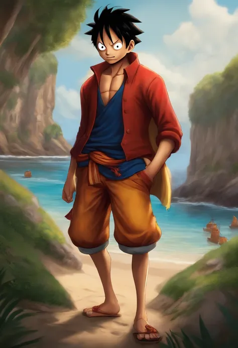 Luffy estilo pixar disney