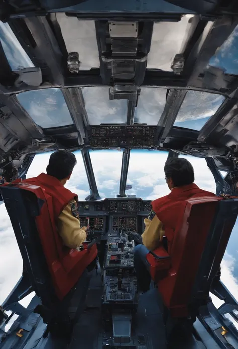 George Lopez inside the cockpit of a Gundam, forced perspective