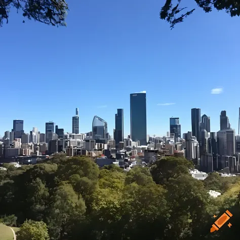 Image from  playground in Quarry Hill Shows part of the Sydney skyline.