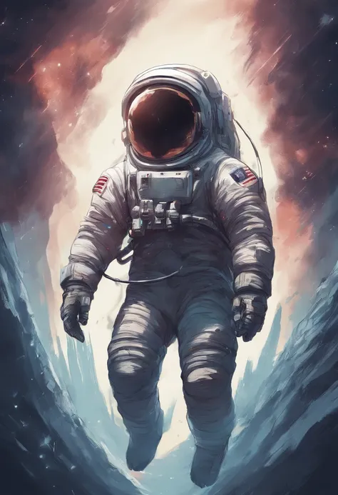 A Yeti astronaut floating in open space. The astronaut cant take too much space in the frame,
A cool but subtle planet/system/star element in the background
The astronaut actually being a yeti (or some abstract hint of a yeti in the image as a reference to...