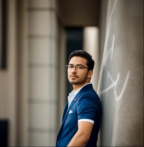 Close-up of a man in a suit and glasses, professional profile picture