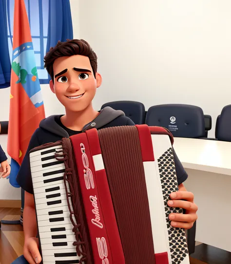 Um menino moreno estilo Disney Pixar, alta qualidade, melhor qualidade.