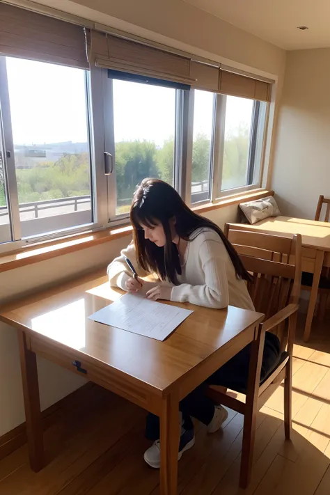 Writing in a nice room Sunny