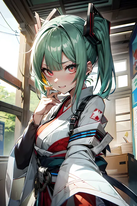 dead body、Blood everywhere、blood splashing、dark hue、Red hue、Japanese dress、Kimono Dresses、long、miku hatsune、Green hair、Twin-tailed、Ahegao ( Silly / Sexual ecstasy)、Cross-eyed、Stranger、View other people、Blunt bangs、 over-kneehighs,Ahegao , Silly,Sexual ecst...